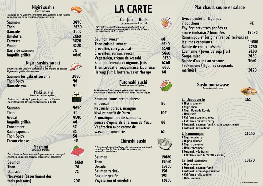 La boîte à sushi - Menu Image 1
